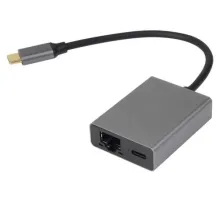 Адаптер TypeC--->RJ45+PD 100Вт, Allum Shell, VCOM <CU4591> VCOM CU4591