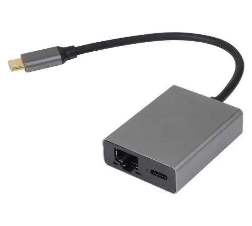Адаптер TypeC--->RJ45+PD 100Вт, Allum Shell, VCOM <CU4591> VCOM CU4591 Адаптер TypeC--->RJ45+PD 100Вт, Allum Shell, VCOM <CU4591> VCOM CU4591