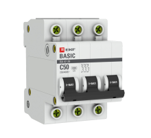 EKF mcb4729-3-50C Автоматический выключатель 3P 50А (C) 4,5кА ВА 47-29 EKF Basic
