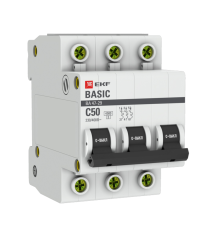 EKF mcb4729-3-50C Автоматический выключатель 3P 50А (C) 4,5кА ВА 47-29 EKF Basic