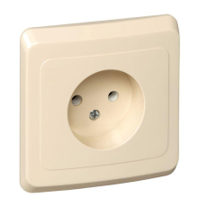 Systeme electric PC16-001K ЭТЮД С/У РОЗЕТКА без заземления без шторок , 16А 250B, КРЕМОВЫЙ, Россия