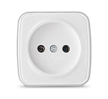 Розетка 1-м ОП Электра 10А IP20 без заземл. бел. Союз 0011