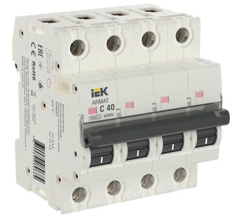 IEK AR-M06N-4-C040 ARMAT Авт. выкл. M06N 4P C 40А IEK AR-M06N-4-C040 ARMAT Авт. выкл. M06N 4P C 40А