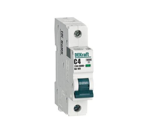 Выключатель автоматический модульный 1п C 4А 10кА ВА-105 DEKraft 13150DEK