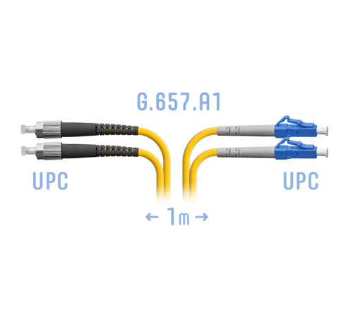 Патчкорд оптический LC/UPC-FC/UPC SM G.657.A1 Duplex 1 метр