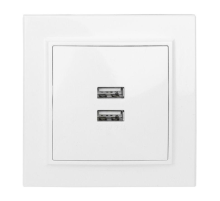 EKF ERR-2USB-100 Минск Розетка USB 2-местная СП 2,1А  белая  EKF