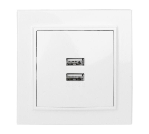 EKF ERR-2USB-100 Минск Розетка USB 2-местная СП 2,1А белая EKF EKF ERR-2USB-100 Минск Розетка USB 2-местная СП 2,1А белая EKF