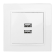 EKF ERR-2USB-100 Минск Розетка USB 2-местная СП 2,1А белая EKF