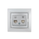 Розетка компьютерная + телефонная 2-м СП Mira RJ45 + RJ11 сер. метал. LEZARD 701-1010-143