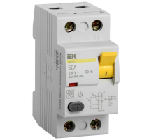 Выключатель дифференциального тока (УЗО) 2п 50А 100мА тип AC ВД1-63 IEK MDV10-2-050-100