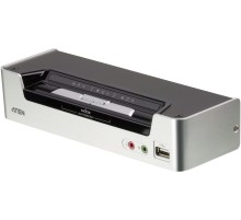 Переключатель, электрон., KVM+Audio+USB 2.0,  1 user USB+HDMI =>  2 cpu USB+HDMI, соШнур. USB 2х1.8м., настол., исп.стандарт, без OSD, некаскад.. ATEN CS1792