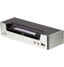Переключатель, электрон., KVM+Audio+USB 2.0,  1 user USB+HDMI =>  2 cpu USB+HDMI, соШнур. USB 2х1.8м., настол., исп.стандарт, без OSD, некаскад.. ATEN CS1792