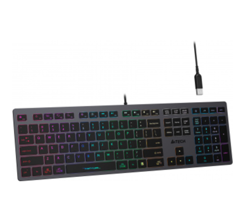 Клавиатура A4Tech Fstyler FX60H серый USB slim LED (FX60H GREY/NEON) [FX60H GREY/NEON]