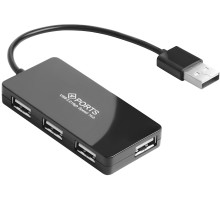 Greenconnect USB 2.0 Разветвитель GCR-UH244B на 4 порта  0,15m , black Greenconnect GCR-UH244B