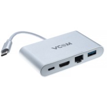 Кабель-адаптер USB3.1 Type-CM-->HDMI+USB3.0+RJ45+PD charging  VCOM <CU455> (CU455)