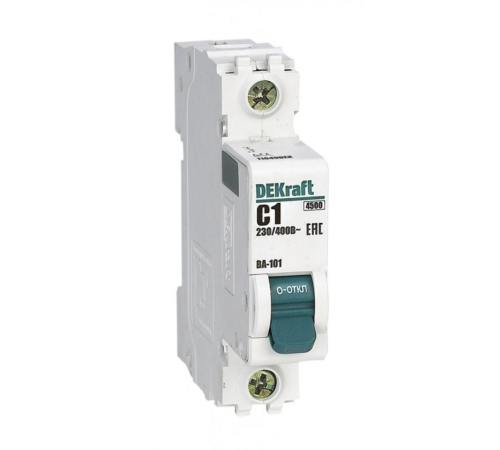 Выключатель автоматический модульный 1п C 1А 4.5кА ВА-101 DEKraft 11049DEK
