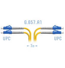 Патчкорд оптический LC/UPC SM G.657.A1 Duplex 7 метров