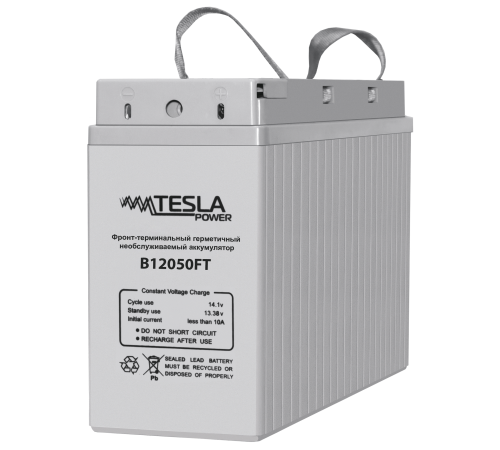 Фронт-терминальный герметичный необслуживаемый аккумулятор Tesla Power 12VDC 50Ач