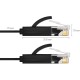 GCR Патч-корд 5.0m, кат.6, PROF, плоский,прямой, UTP, медь, черный, 30 AWG, ethernet high speed 10 Гбит/с, RJ45, T568B (GCR-LNC616-5.0m)