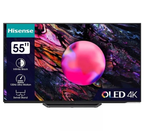 Телевизор HISENSE 55" OLED/4K/Hotel/UHD 3840x2160 TV Bluetooth Wi-Fi Direct VIDAA черный 55A85K