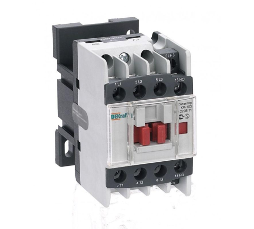 Контактор КМ-103 9А кат. 220В AC 1НО+1НЗ AC-3 DEKraft 22103DEK Контактор КМ-103 9А кат. 220В AC 1НО+1НЗ AC-3 DEKraft 22103DEK