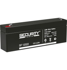 Батарея SECURITY FORCE серия SF, SF 12022, напряжение 12В, емкость 2.2Ач (разряд 20 часов),  макс. ток разряда (5 сек.) 52.5А, макс. ток заряда 0.66А, свинцово-кислотная типа AGM, клеммы F1, ДxШxВ 179х35х61мм., вес кг., срок службы 3-5 лет. Delta Security