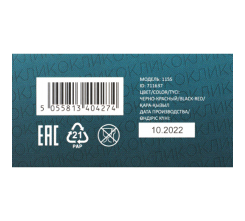 Oklick 115S for Notebooks Black/Red Optical 1000DPI USB [711637]
