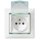 Valena Розетка 2К+З нем. ст. с крышкой с защ. шт. IP44, белый Legrand 774220