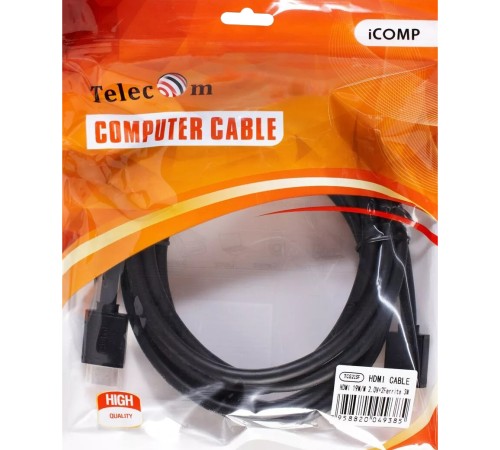 Кабель HDMI-19M --- HDMI-19M ver 2.0+3D/Ethernet ,3m, 2 фильтраTelecom <TCG215F-3M> VCOM Кабель Telecom HDMI (m)/HDMI (m) - 3 м (TCG215F-3M)