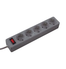 Сетевой фильтр ПВС КОСМОС  3х0.75 серый 1.8м с выключателем
