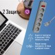 Сетевой фильтр ПВС КОСМОС  3х0.75 серый 3м с выключателем