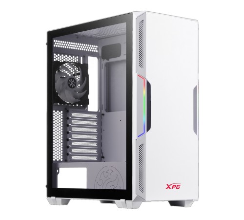 STARKER WHITE (STARKER-WHCWW) (Midi-Tower, белый, TG, 120mm ARGB fan + 120mm fan)