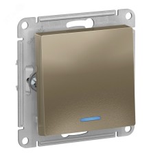 Systeme electric ATN000513 ATLASDESIGN 1-клавишный ВЫКЛЮЧАТЕЛЬ с подсветкой, сх.1а, 10АХ, механизм, ШАМПАНЬ