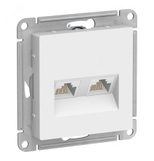 Systeme electric ATN000185 ATLASDESIGN РОЗЕТКА двойная компьютерная RJ45+RJ45, кат.5E, механизм, БЕЛЫЙ