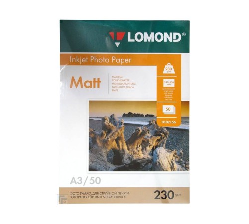 Фотобумага LOMOND Односторонняя, матовая, A3 / 230гр./ 50 листов Фотобумага LOMOND Односторонняя, матовая, A3 / 230гр./ 50 листов