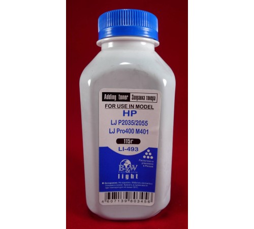 Тонер для картриджей CE505A/CF280A (фл. 115г) B&W Light фас.Россия