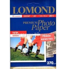 Фотобумага LOMOND атласная тепло-белая, микропористая для струйной печати, A6, 270 г/м2, 20 листов.