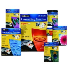 Пленки для ламинирования Fellowes®, 54x86 мм, глянцевая, 125 мкм, 100 шт, трехслойная структура: ПВХ + ПЭТ + ЭВА