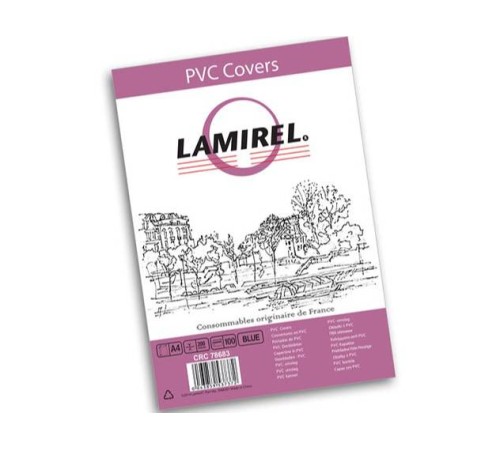 Обложки Lamirel Transparent A4, PVC, синие, 200мкм, 100шт