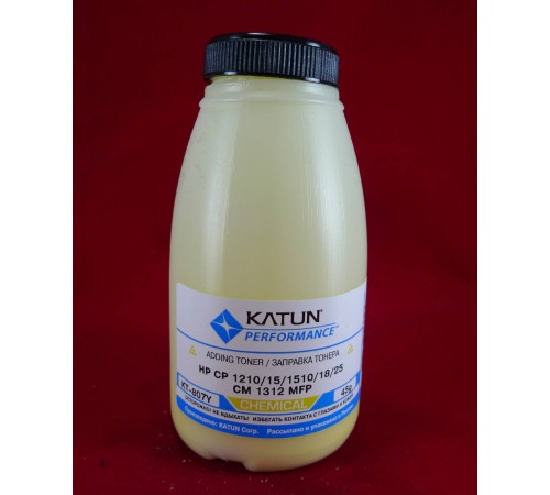 Тонер для картриджей CB542A/CE322A/CF212A) Yellow, химический (фл. 45г) Katun фас.Россия