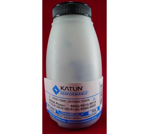 Тонер XEROX Phaser 6000/6010/6015/6125/6128/6130/6140/6500/6505 Cyan, химический (фл. 30г) Katun фас.Россия