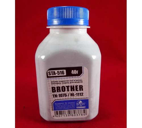 Тонер Brother TN 1075/1070/1060/1050/1040/1030/1020/1010/1000 HL-1112/1110/1111/1118 (фл. 40г) B&W Standart фас.Россия