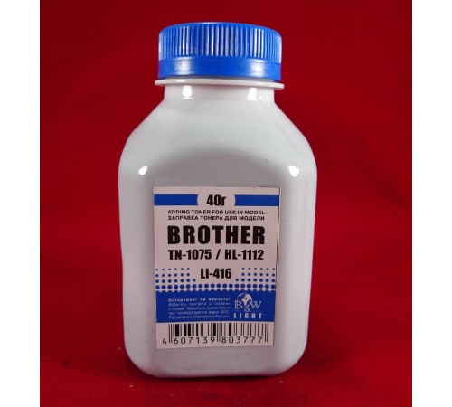 Тонер Brother TN 1075/1070/1060/1050/1040/1030/1020/1010/1000 HL-1112/1110/1111/1118 (фл. 40г) B&W Light фас.Россия