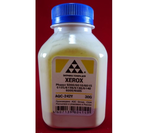 Тонер XEROX Phaser 6000/6010/6015/6125/6128/6130/6140/6500/6505  Yellow (фл. 30г) AQC-США фас.Россия