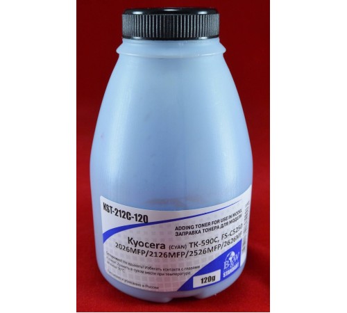 Тонер для Kyocera TK-590C, FS-C5250/2026MFP/2126MFP/2526MFP Cyan (фл. 120г) 5K B&W Standart Tomoegawa фас.Россия