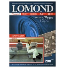 Фотобумага ПРЕМИУМ для стр.печати LOMOND200 г/м2 одностор.Super Glossy Bright 10х15см(20л)