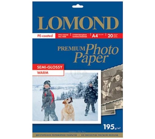 Фотобумага ПРЕМИУМ для стр.печати LOMOND А4, 195 г/м2 односторонняя Warm Semi- Glossy (20л) Фотобумага ПРЕМИУМ для стр.печати LOMOND А4, 195 г/м2 односторонняя Warm Semi- Glossy (20л)