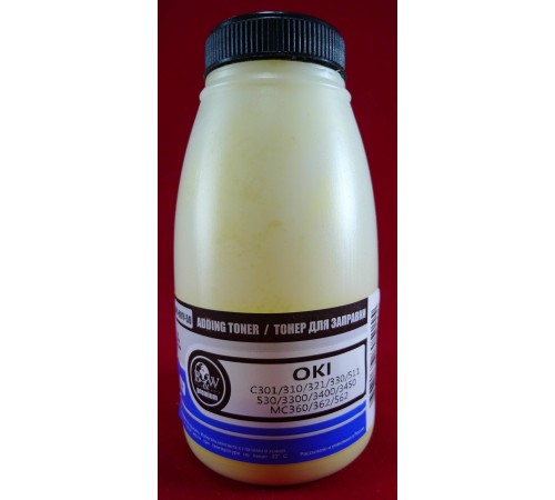 Тонер OKI C301/310/321/330/511/530/3300/3400/3450, MC360/362/562 Yellow (фл. 50г) B&W Premium Tomoegawa фас.Россия