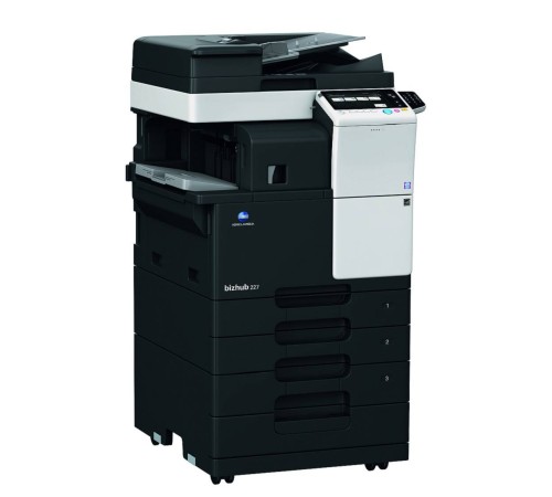 МФУ Konica-Minolta bizhub 227 монохромное, A3, 22 стр./мин., 19000стр/мес, 250GB, сеть, дуплекс, 2*500л, 2GB