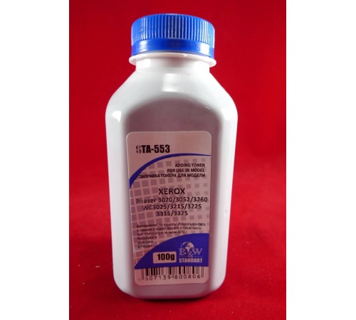 Тонер XEROX Phaser 3020/3052/3260, WC3025/3215/3225/3315/3325 (фл. 100г) B&W Standart фас.Россия